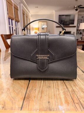 Brand new Michael Kors Black Leather Structured Top-Handle Satchel
